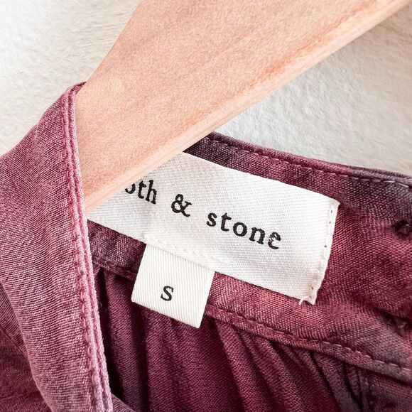 Anthropologie Cloth & Stone Mock Neck Smocked Top Size S - Picture 7 of 8